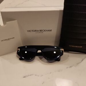 Victoria Beckham Mettalic Navy Sunglasses